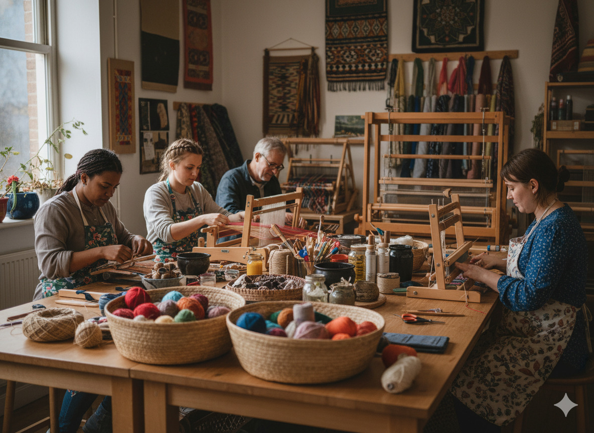 Textile arts and weaving workshop